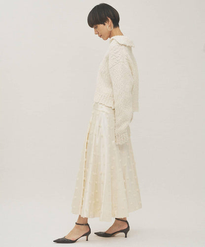 波點提花半身裙