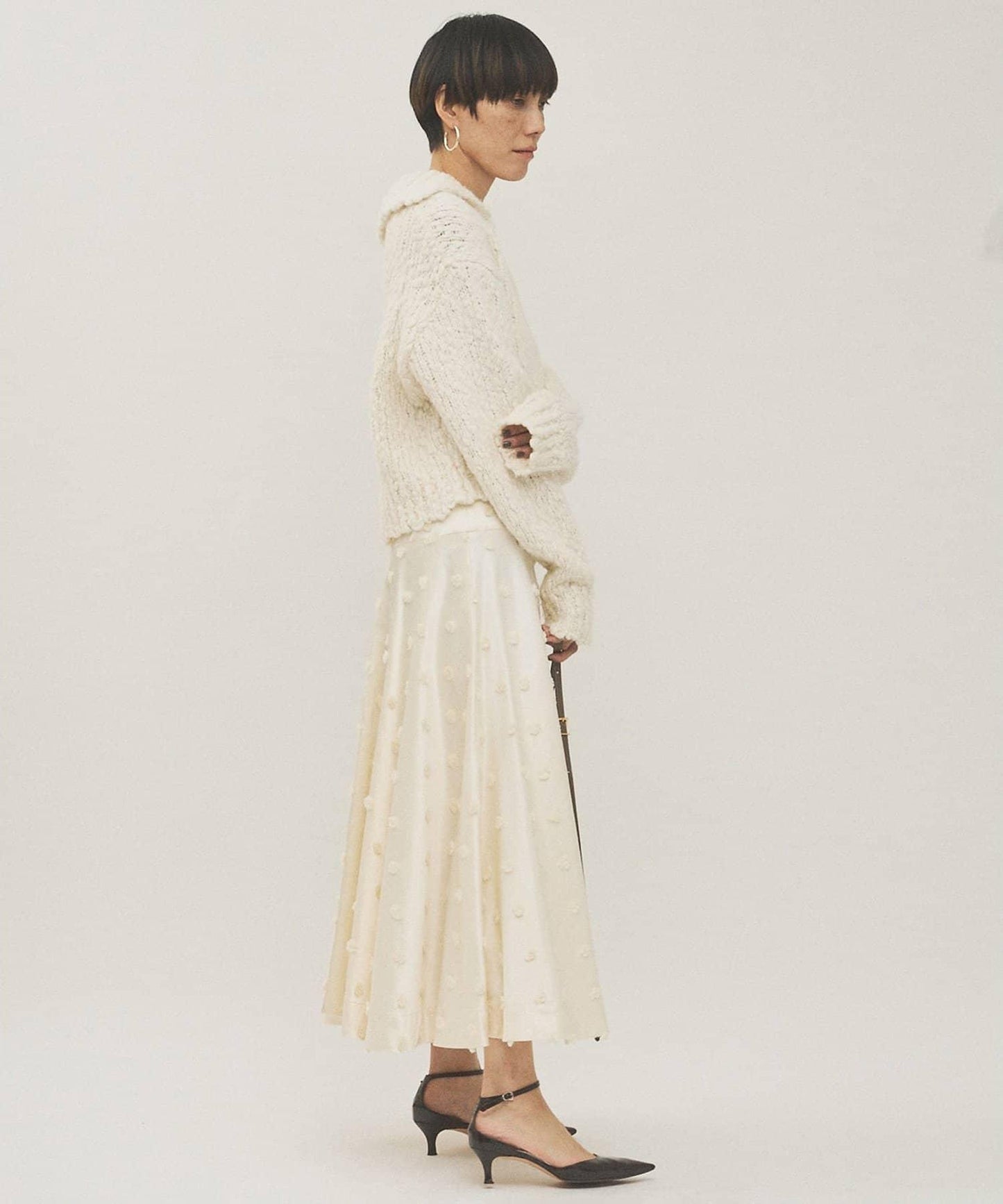 波點提花半身裙