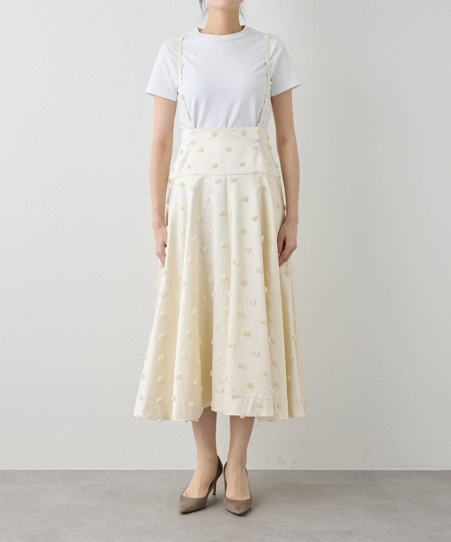 波點提花半身裙