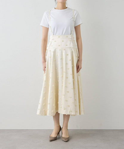 波點提花半身裙