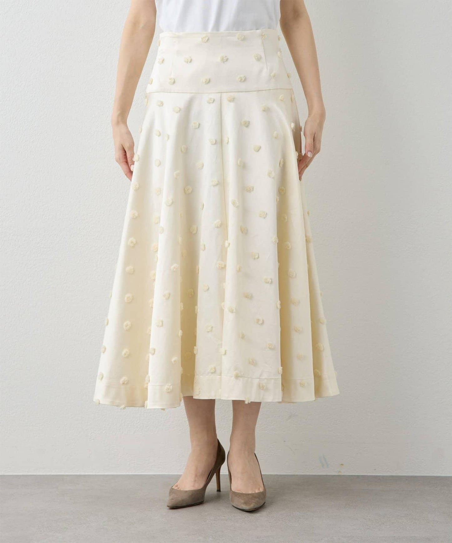 波點提花半身裙