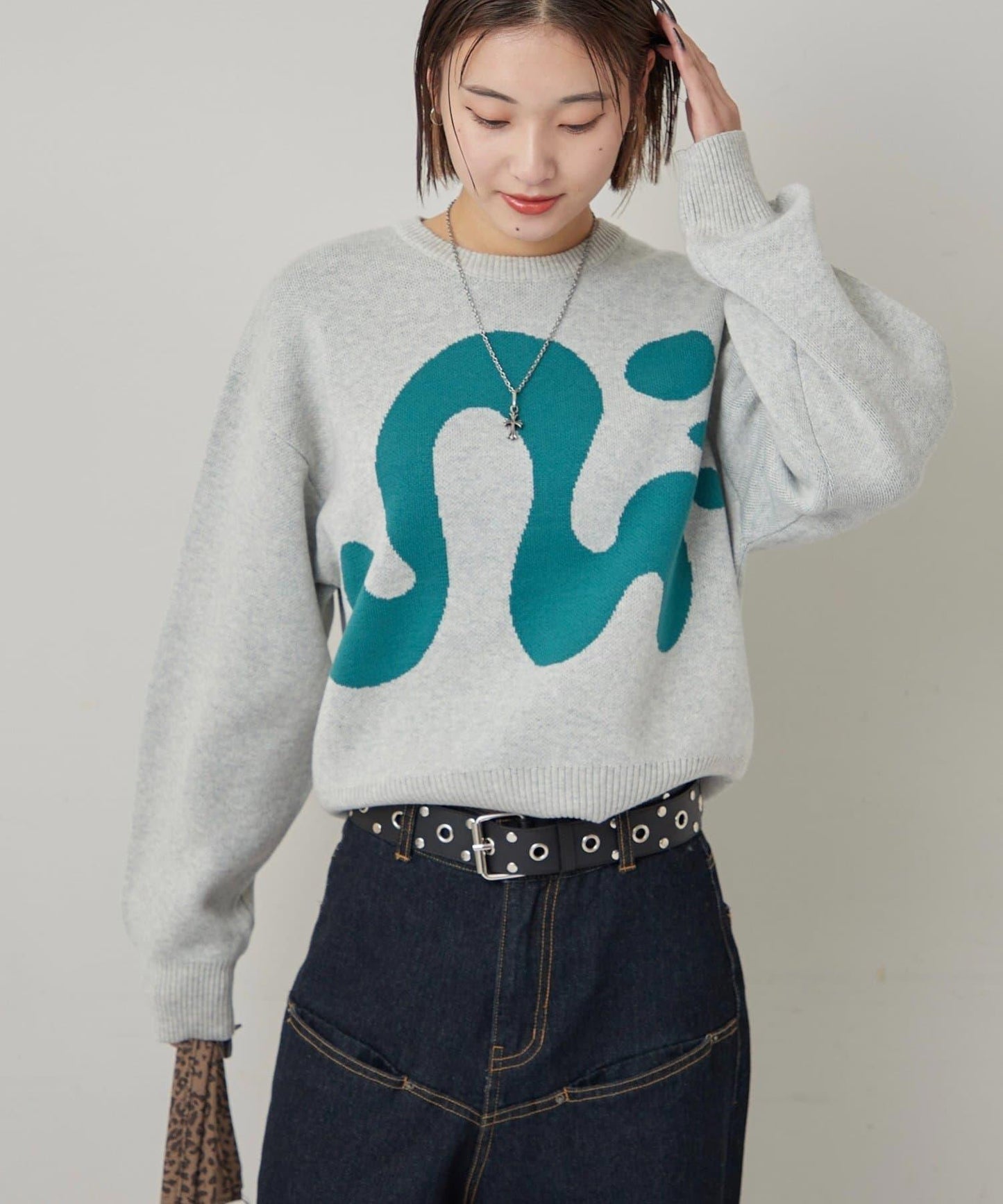 【COOPER】Mg標誌提花針織衫