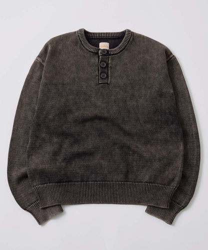 【KOOKY'N】水洗做舊亨利領針織衫