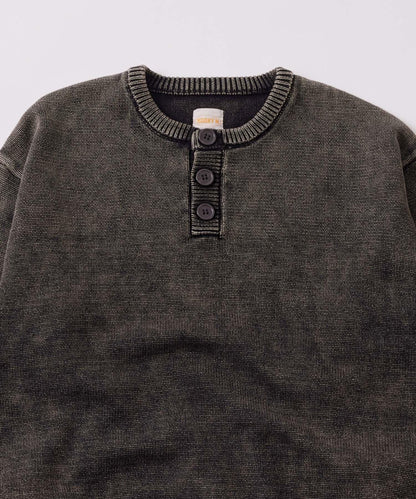 【KOOKY'N】水洗做舊亨利領針織衫