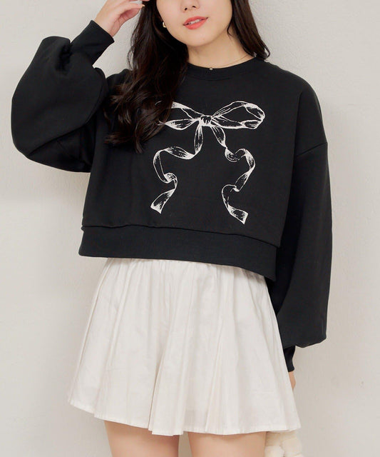 【RMAF】蝴蝶結印花短款衛衣