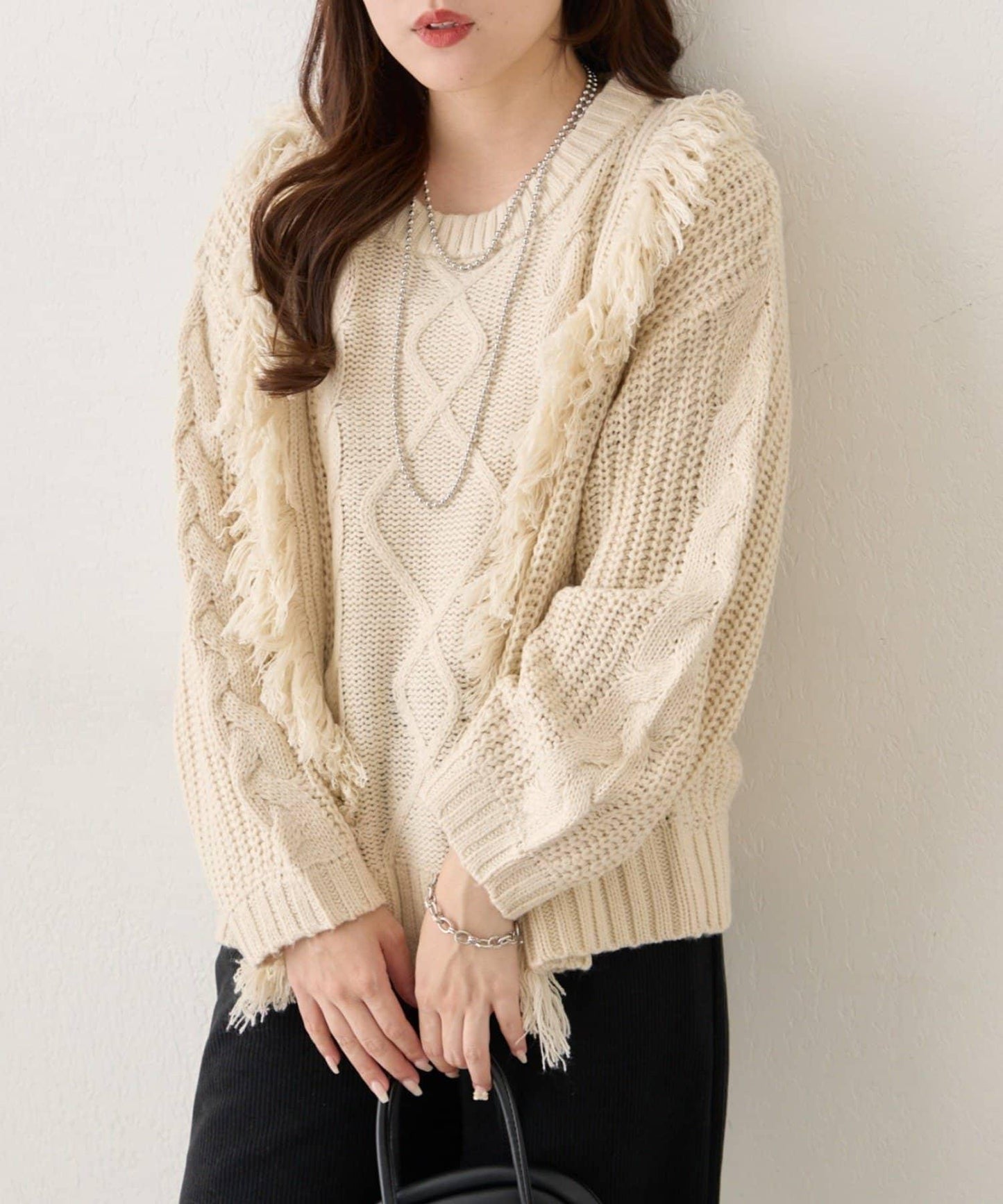 【NAO】流蘇編織針織套頭衫