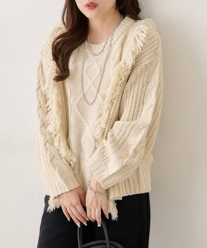 【NAO】流蘇編織針織套頭衫