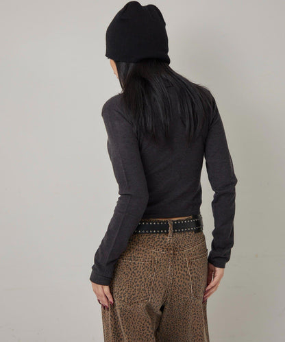 合身長袖針織POLO衫