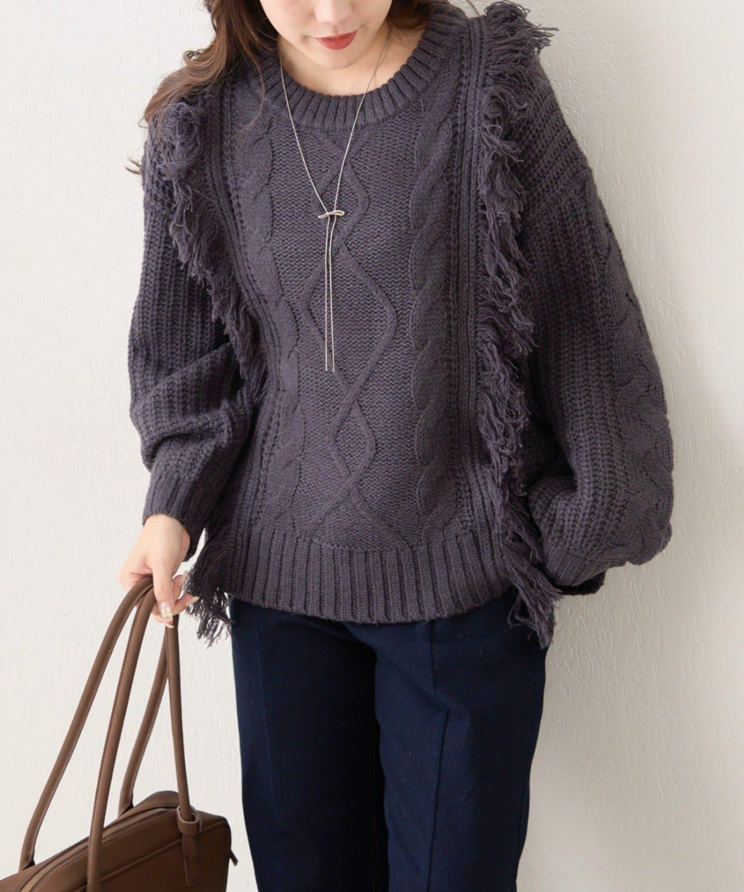 【NAO】流蘇編織針織套頭衫