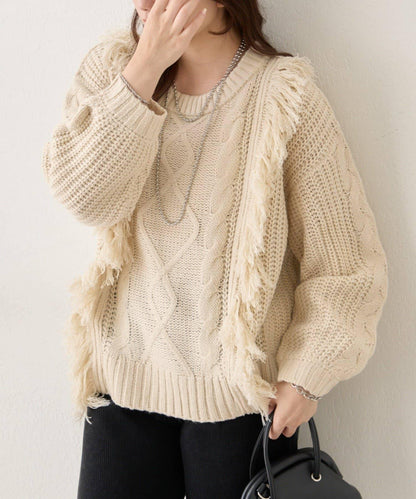 【NAO】流蘇編織針織套頭衫