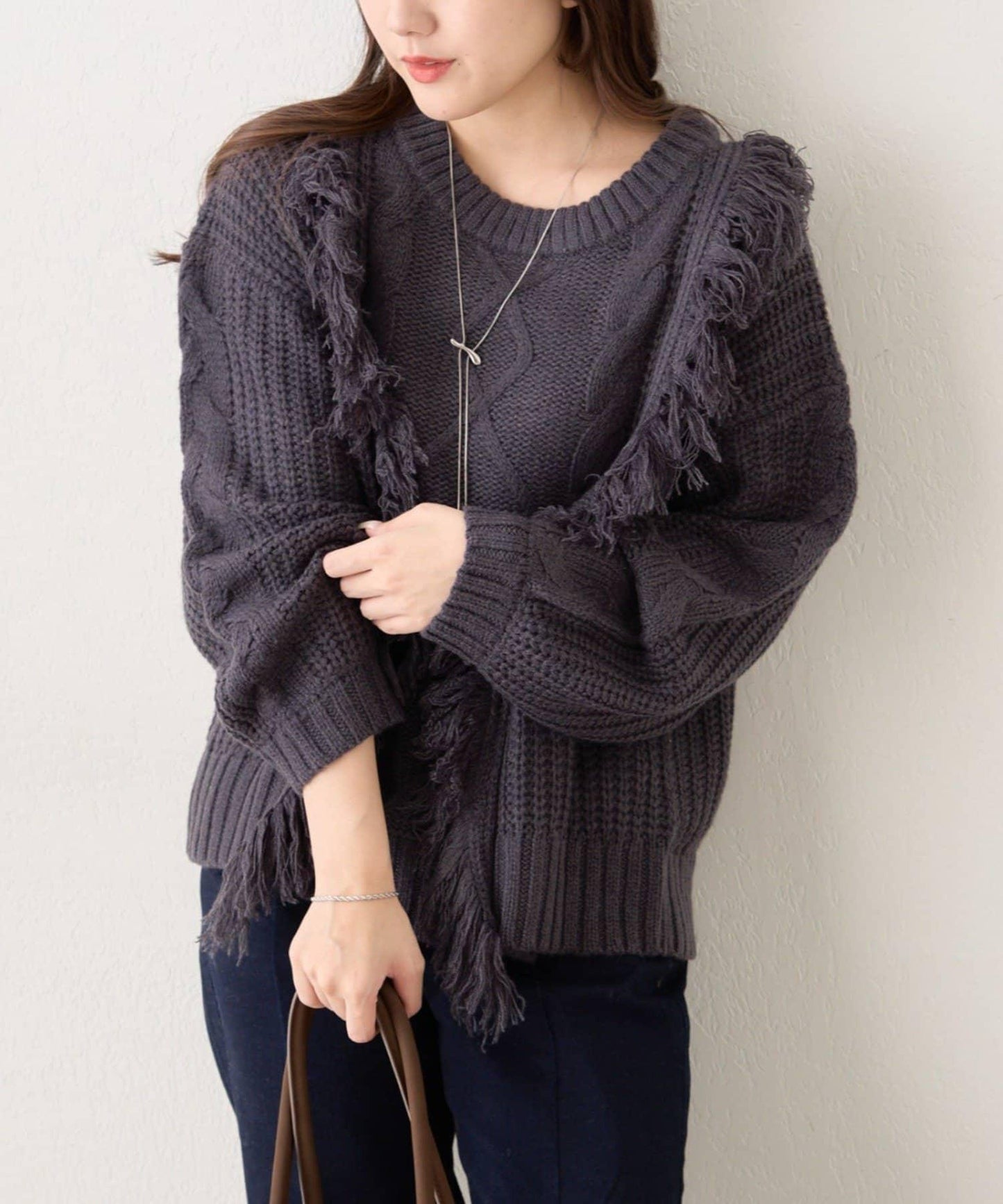 【NAO】流蘇編織針織套頭衫