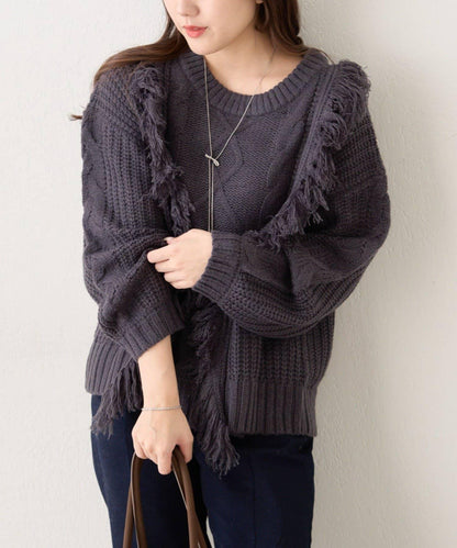 【NAO】流蘇編織針織套頭衫