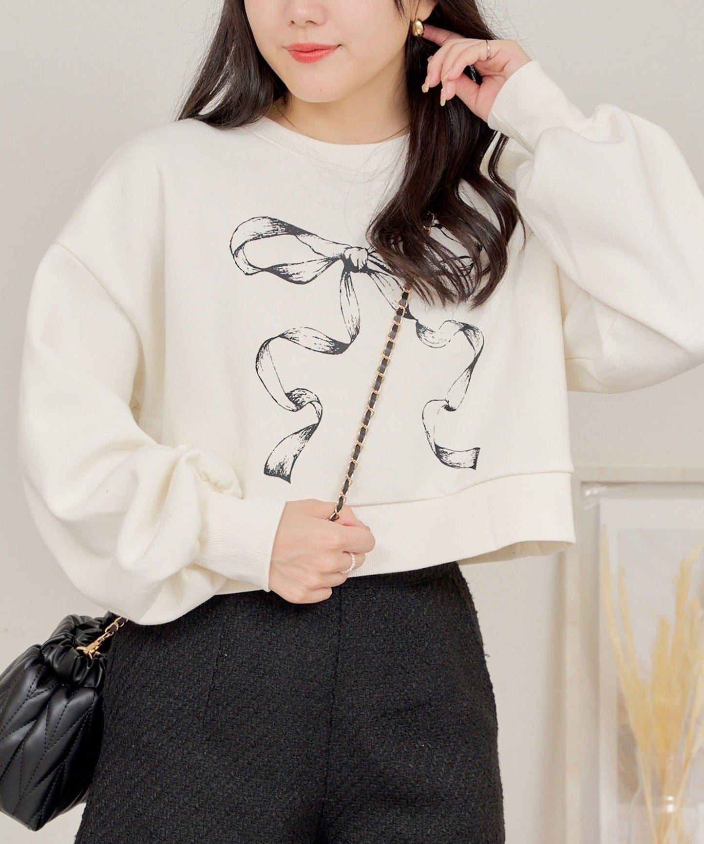 【RMAF】蝴蝶結印花短款衛衣