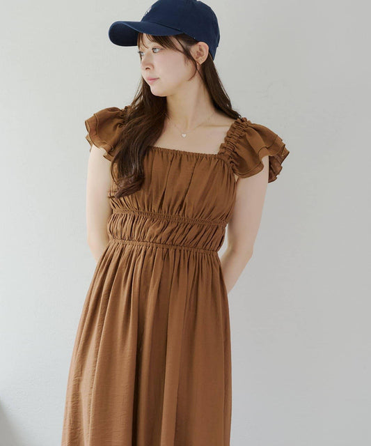 【RMAF】褶皺荷葉邊收腰連衣裙
