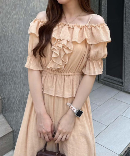 2WAY荷葉邊短裙連衣裙