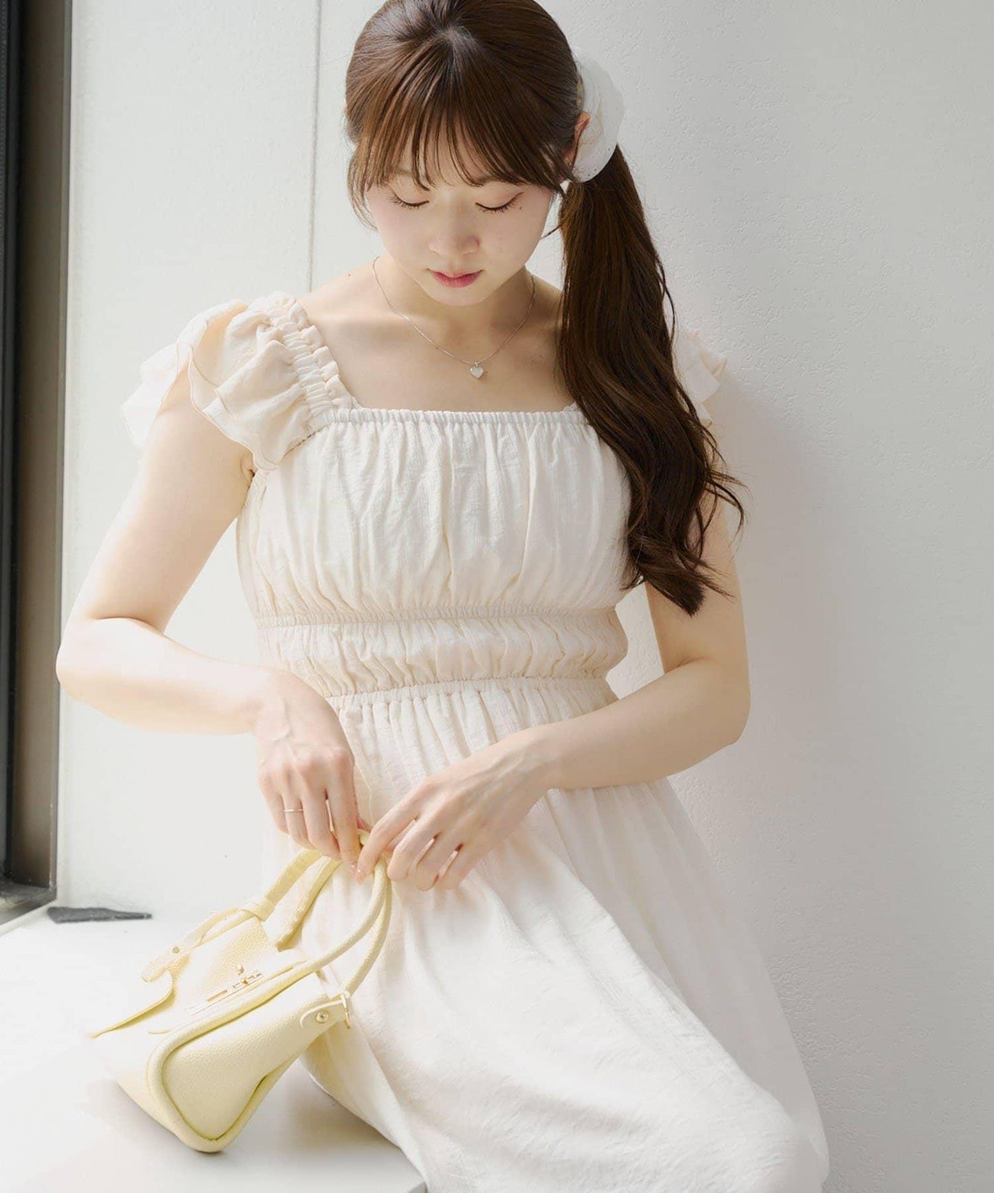 【RMAF】褶皺荷葉邊收腰連衣裙