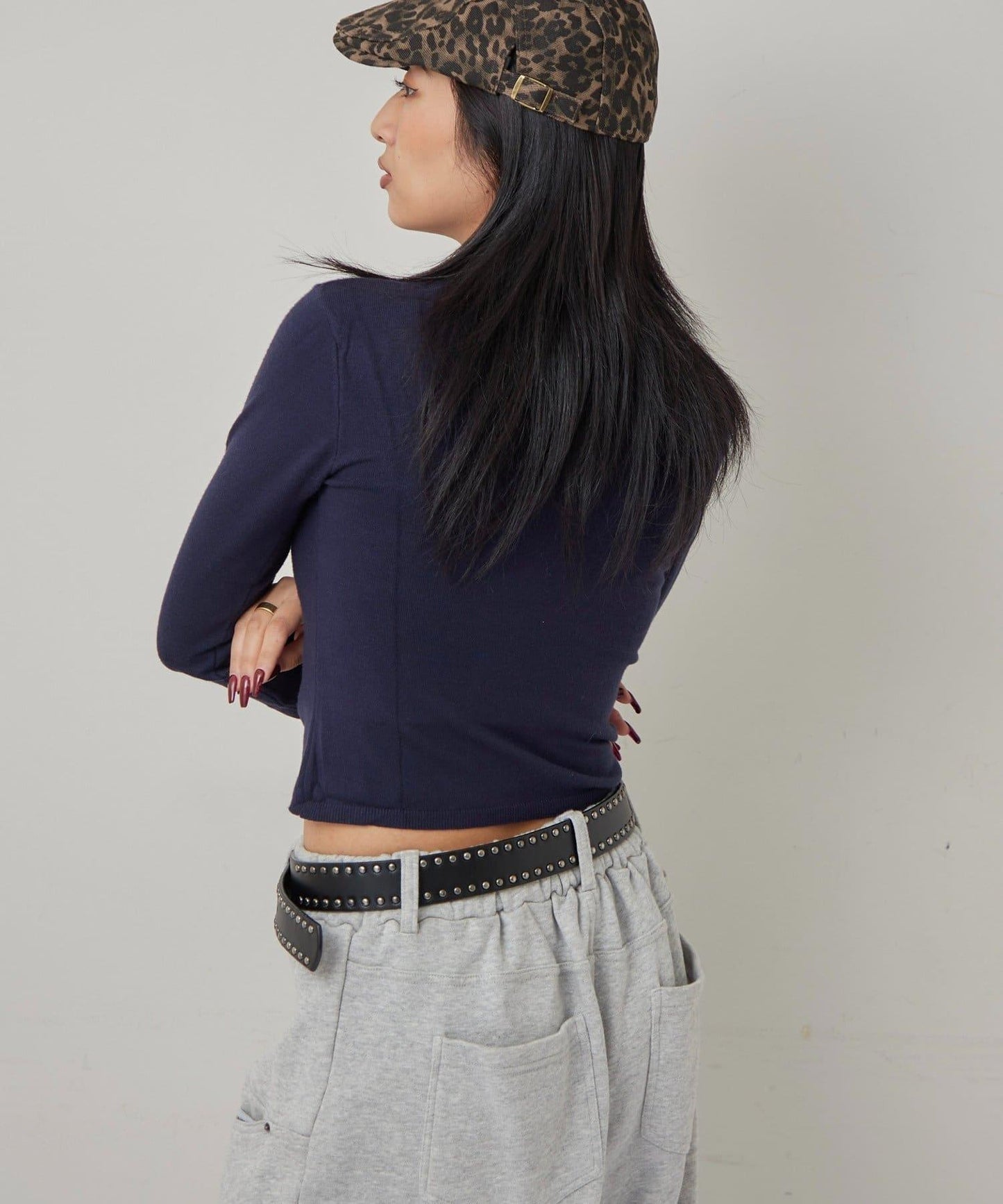 合身長袖針織POLO衫