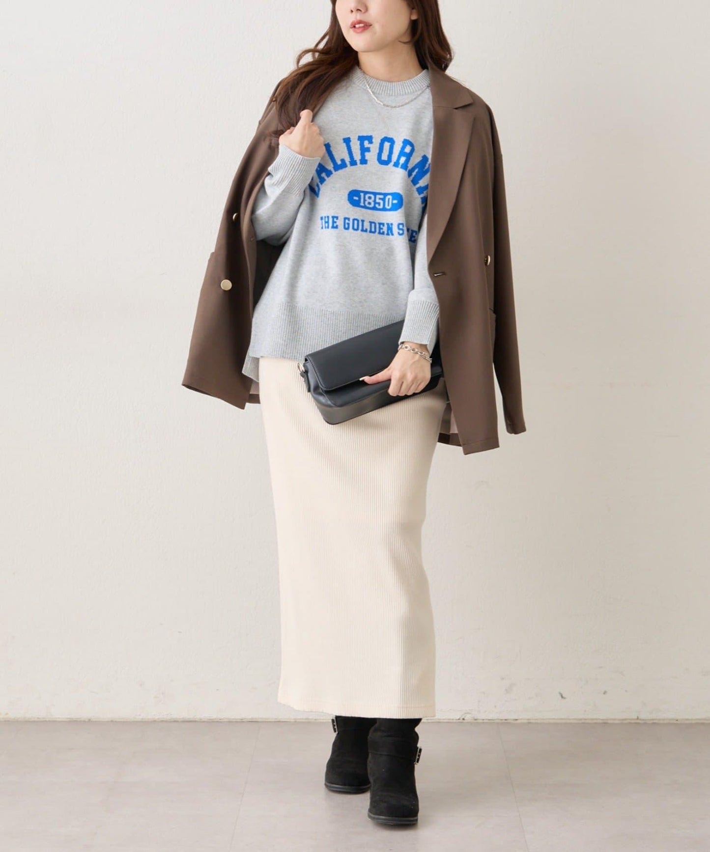 拼色LOGO衛衣風針織套頭衫