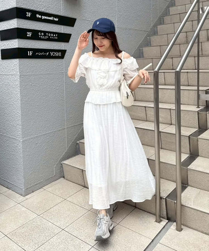 2WAY荷葉邊短裙連衣裙