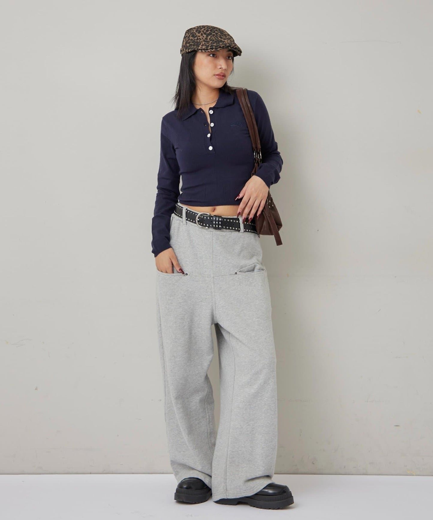 合身長袖針織POLO衫