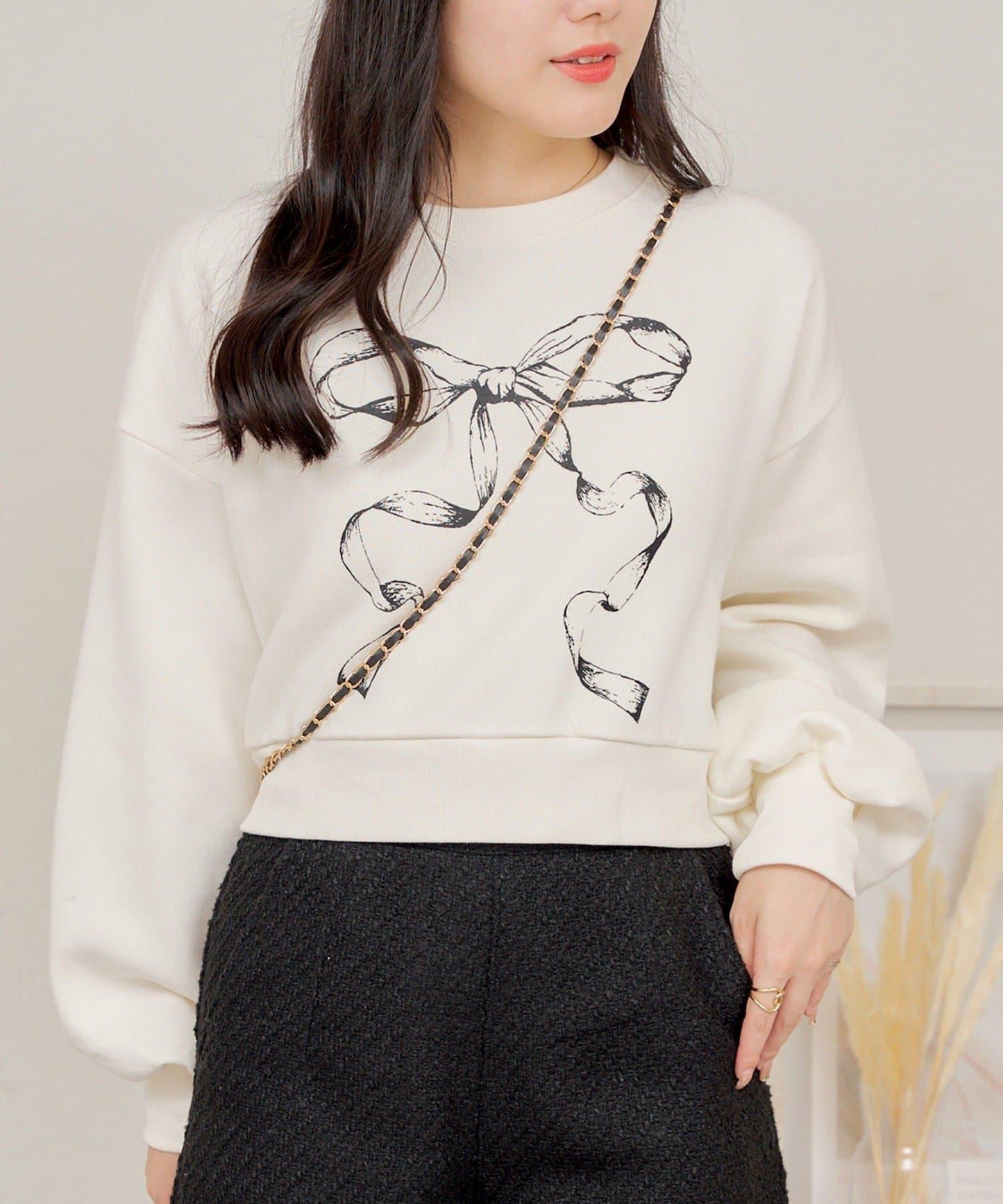 【RMAF】蝴蝶結印花短款衛衣