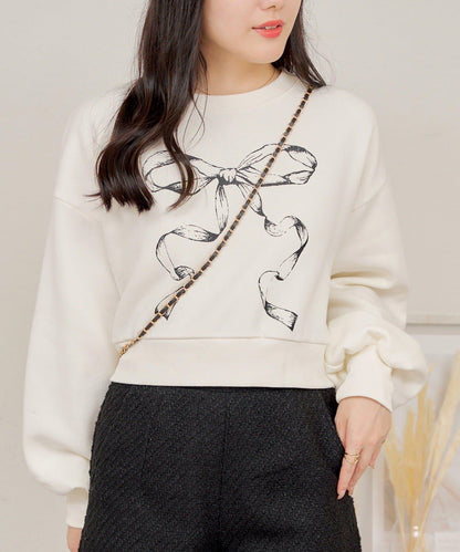 【RMAF】蝴蝶結印花短款衛衣