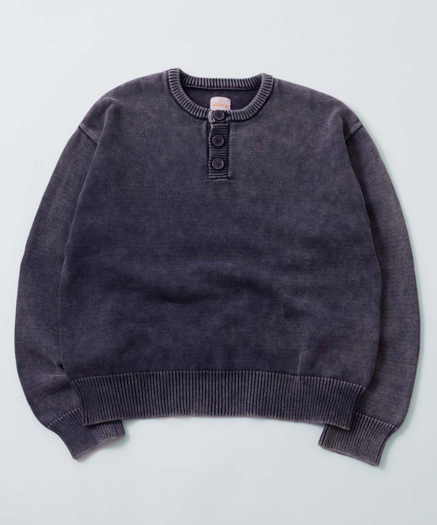 【KOOKY'N】水洗做舊亨利領針織衫