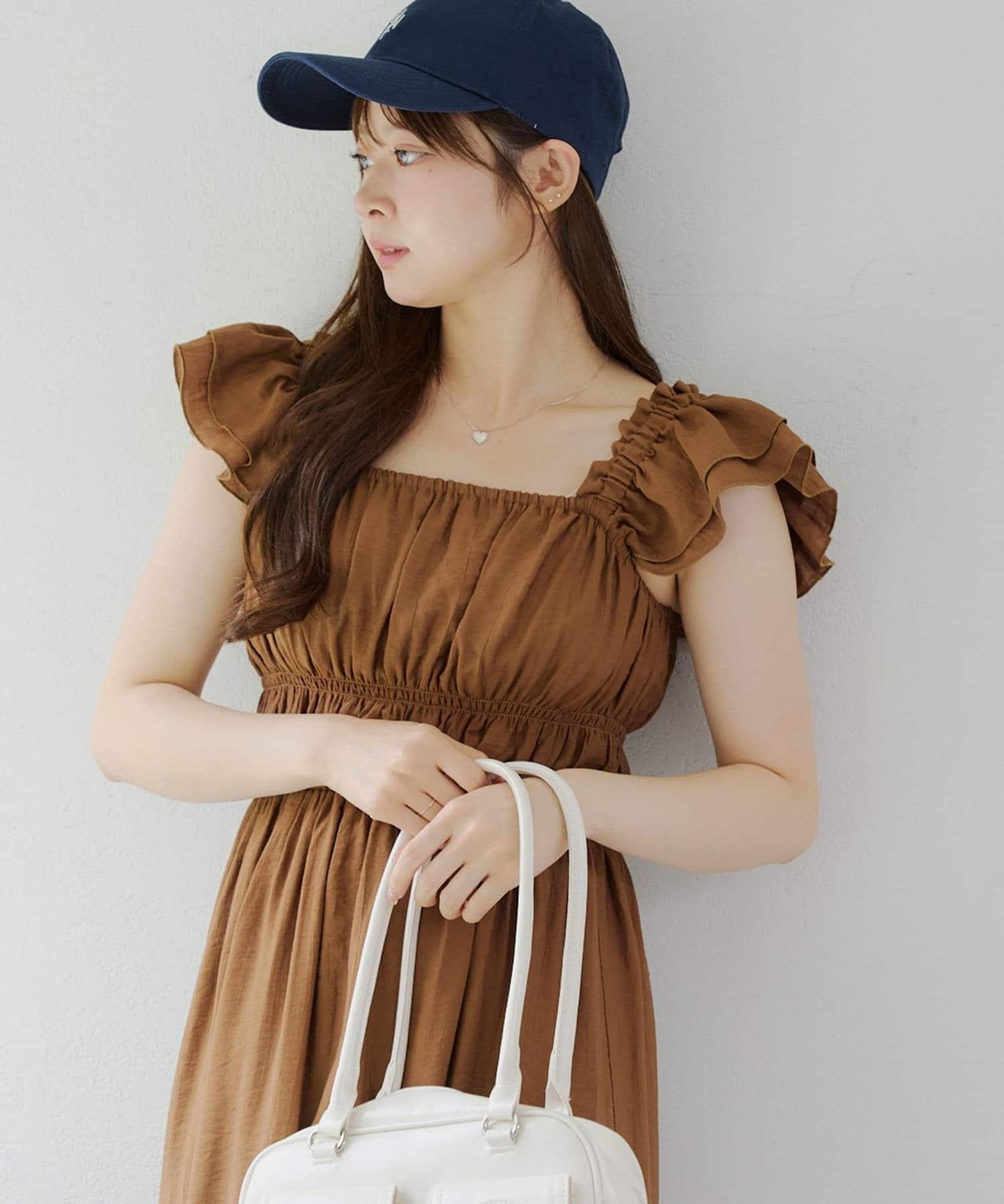 【RMAF】褶皺荷葉邊收腰連衣裙