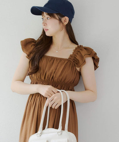 【RMAF】褶皺荷葉邊收腰連衣裙