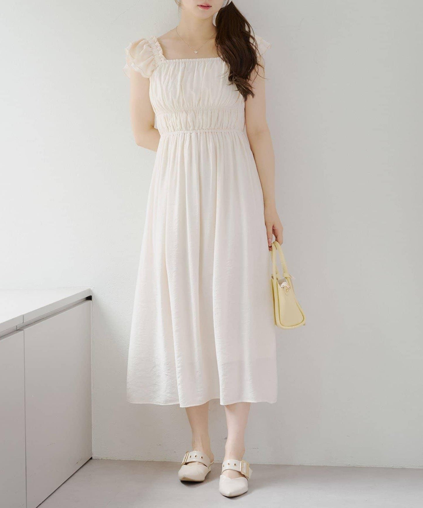 【RMAF】褶皺荷葉邊收腰連衣裙