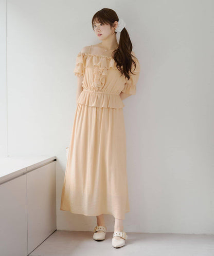 2WAY荷葉邊短裙連衣裙