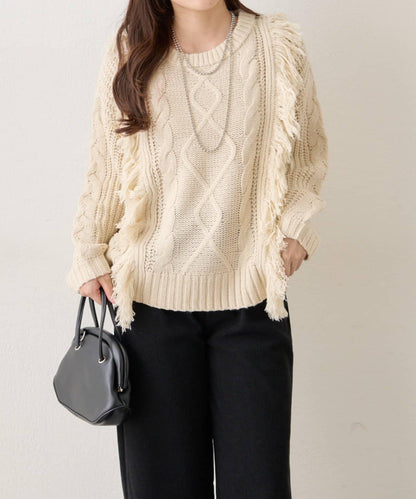 【NAO】流蘇編織針織套頭衫