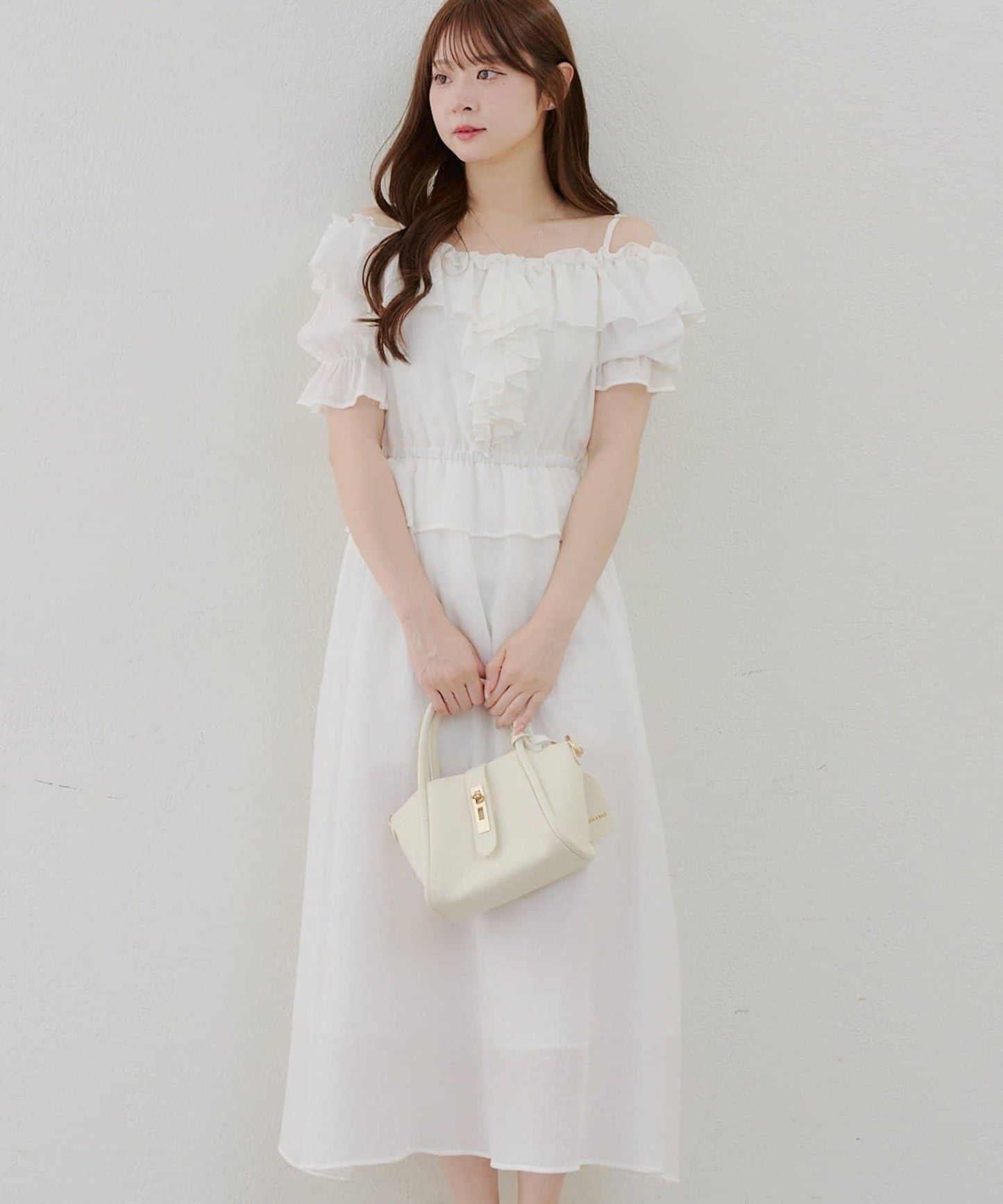 2WAY荷葉邊短裙連衣裙