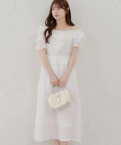 2WAY荷葉邊短裙連衣裙