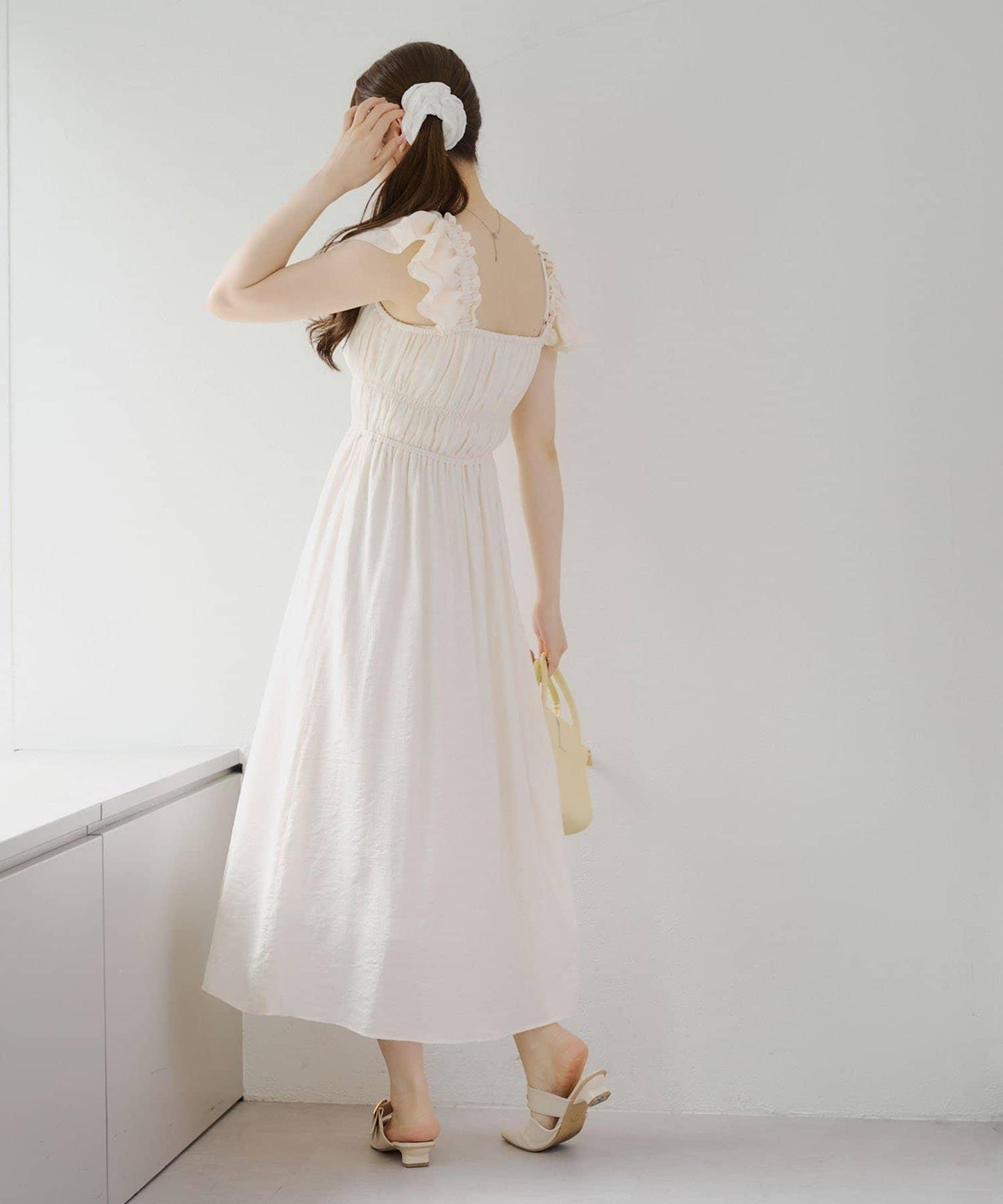 【RMAF】褶皺荷葉邊收腰連衣裙