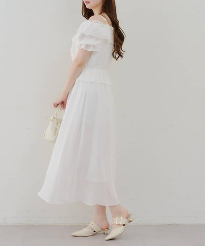 2WAY荷葉邊短裙連衣裙