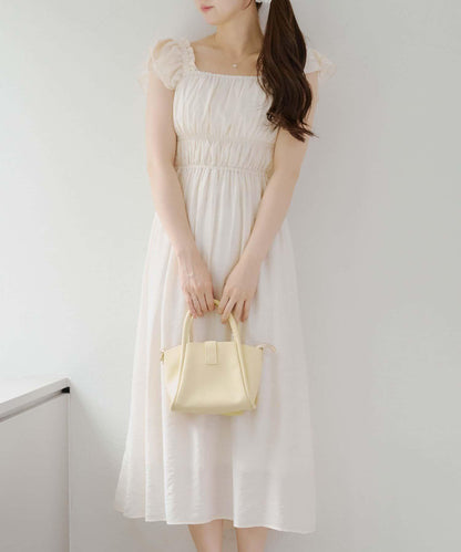 【RMAF】褶皺荷葉邊收腰連衣裙