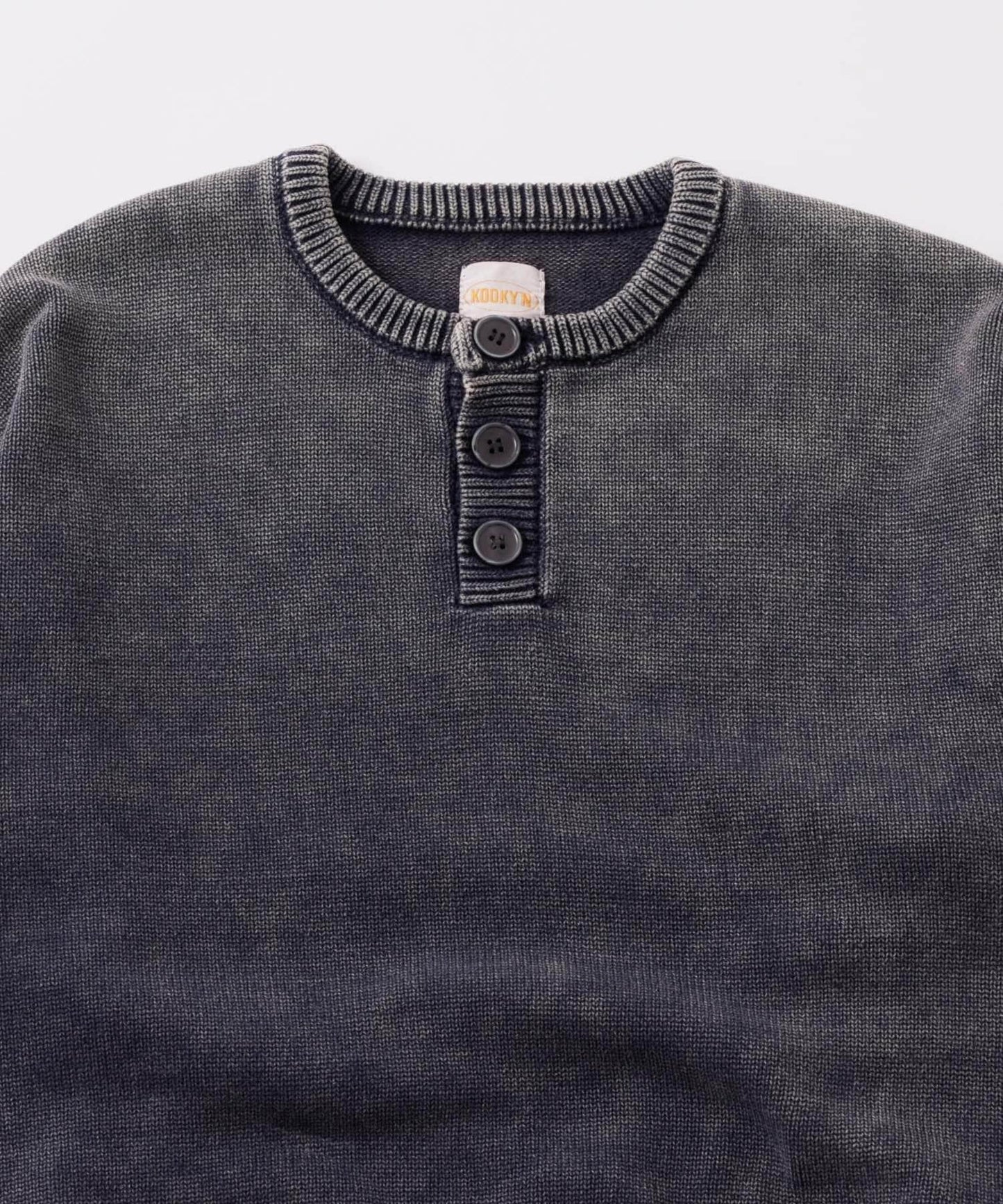 【KOOKY'N】水洗做舊亨利領針織衫