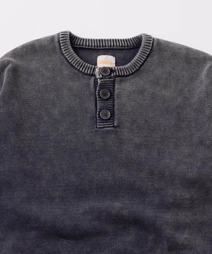 【KOOKY'N】水洗做舊亨利領針織衫