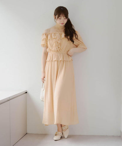 2WAY荷葉邊短裙連衣裙