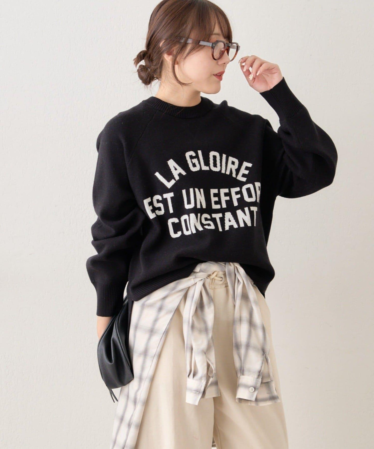 拼色LOGO衛衣風針織套頭衫