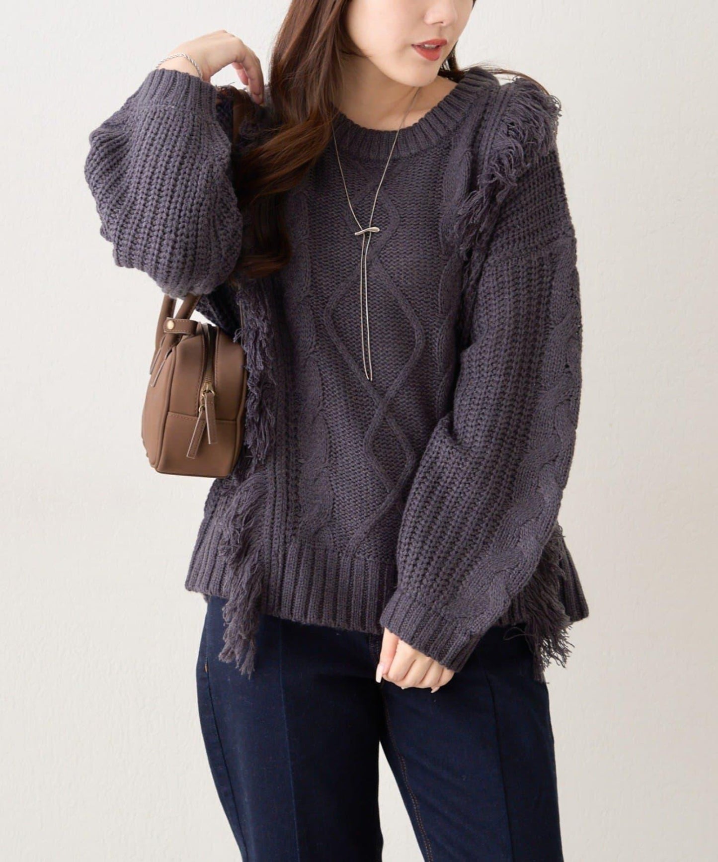 【NAO】流蘇編織針織套頭衫