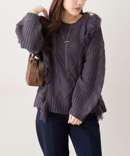 【NAO】流蘇編織針織套頭衫
