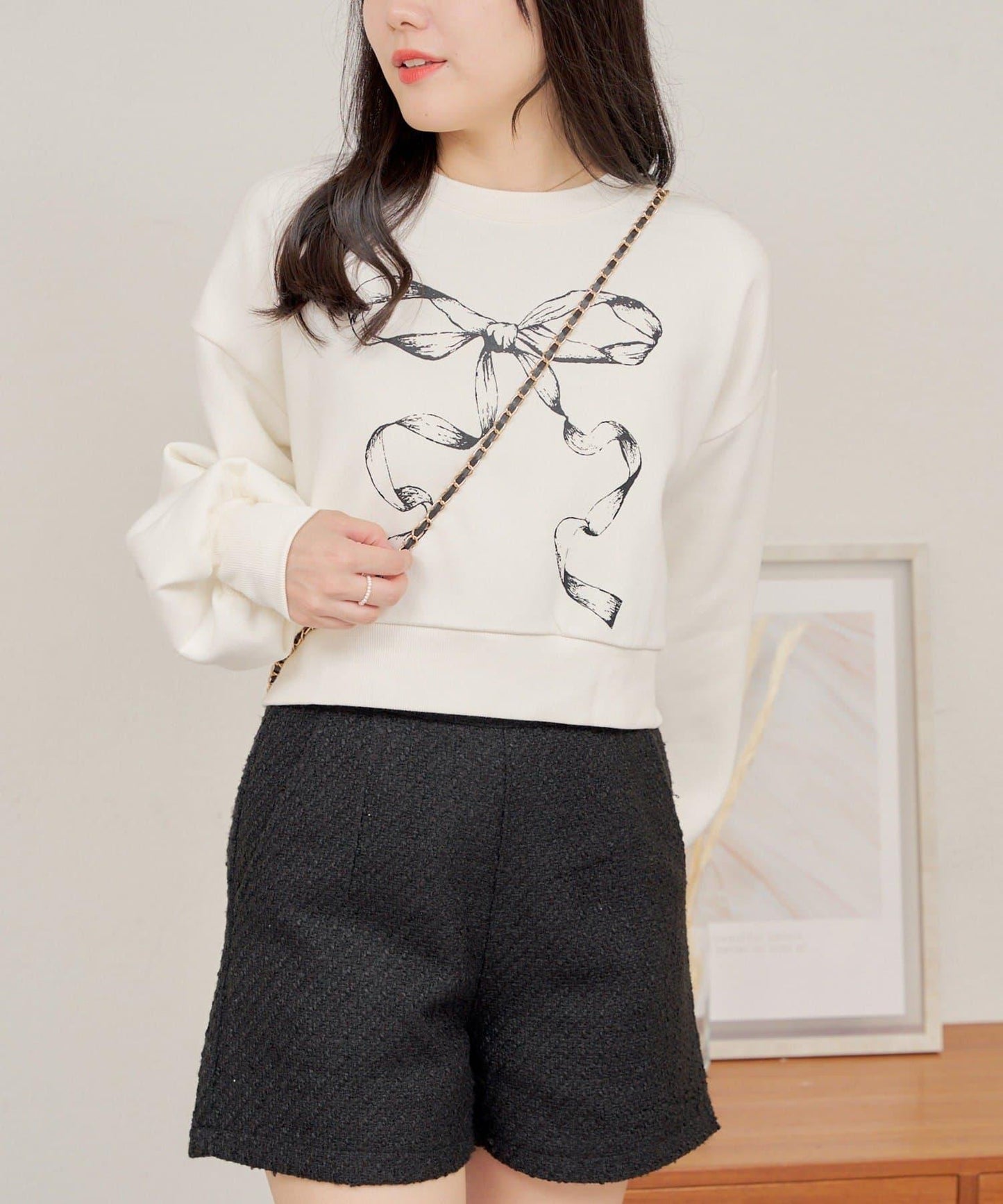 【RMAF】蝴蝶結印花短款衛衣