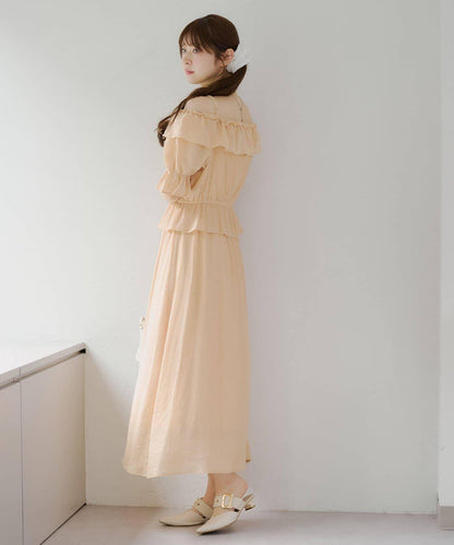 2WAY荷葉邊短裙連衣裙