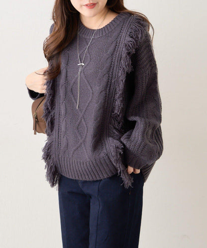 【NAO】流蘇編織針織套頭衫
