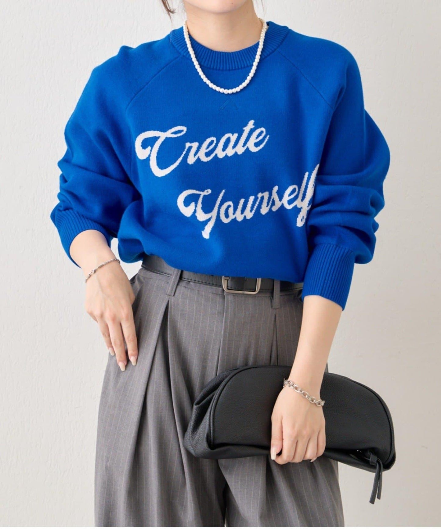 拼色LOGO衛衣風針織套頭衫