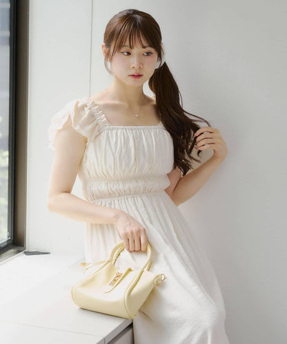 【RMAF】褶皺荷葉邊收腰連衣裙