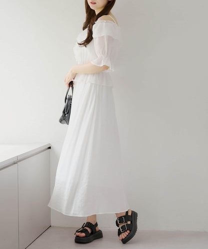 2WAY荷葉邊短裙連衣裙