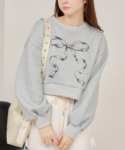 【RMAF】蝴蝶結印花短款衛衣